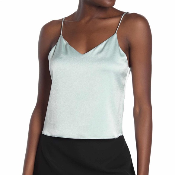 satin v neck tank top